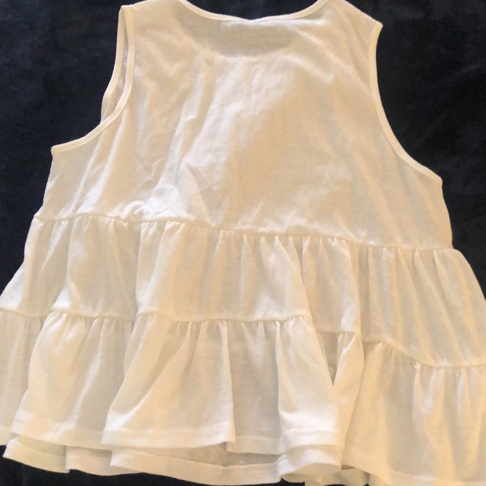 White ruffle tiered tank top forever 21 - Picture 3 of 3